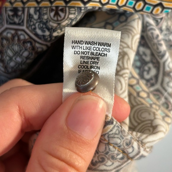 Aratta “Luna” Embroidered Patchwork Floral Button-Down Shirt - Beige Multi - Picture 10 of 10